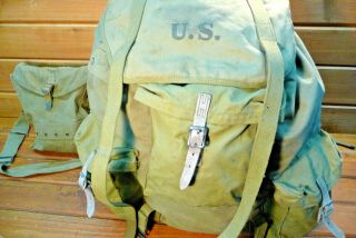 Wwii Ww2 Us Military Army 1943 Backpack & Medical Medic First Aid Bag / Pouch