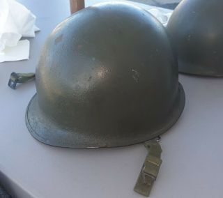 Ww2 U.  S M1 Front Seam & Swivel Bale Steel Helmet Westinghouse Liner Chinstrap