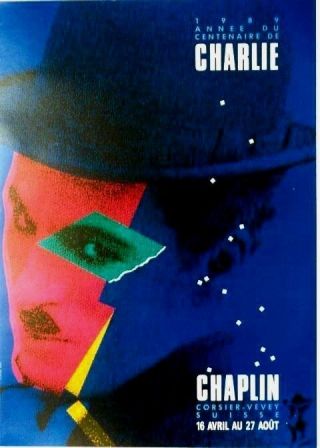 Vintage Poster Charlie Chaplin Festival Vevey 1989