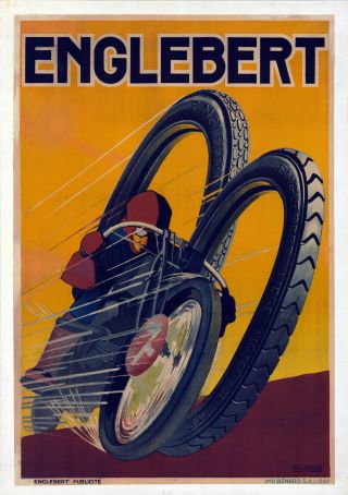 Vintage A1 Print Poster For Your Glass Frame Englebert Bikes Cafe Racer Painting