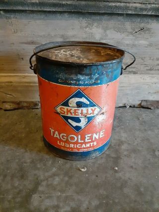 Vintage Skelly Tagolene Grease Can Gas & Oil Collectible