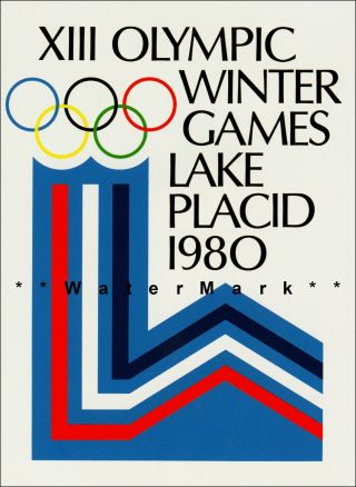 Lake Placid York Olympic Winter Games 1980 Vintage Poster Print Retro Style