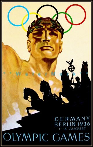 Berlin Germany 1936 Olympic Vintage Poster Print Summer Games Sports Travel