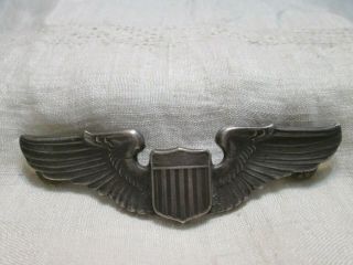 Wwii Us Army Air Force Pilot Wings Sterling Silver Wings Pin