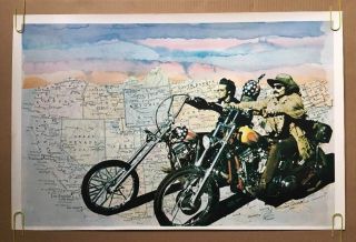 Vintage Poster Easy Rider Peter Fonda Dennis Hopper Country Usa 1970 