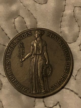 Ww2 German 1936 Berlin Summer Olympics Bronze Goddess Table Award