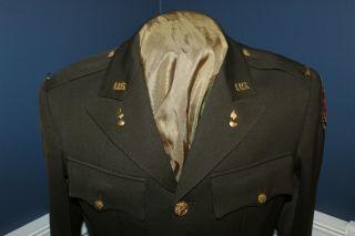 WW2 U.  S.  Army Ord.  Officers ETO Patched Uniform Jacket,  Named & 1943 d. 3