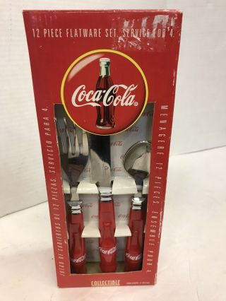 Coca - Cola Coke 12 Piece Flatware Set Service For 4