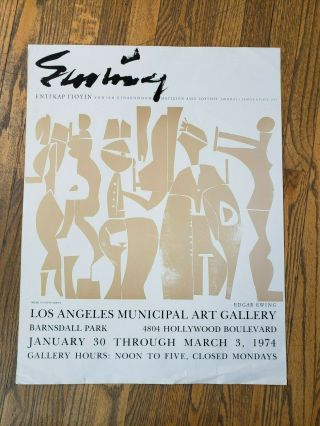 Edgar Ewing California Modernist Artist Abstract Expressionism Poster 1974