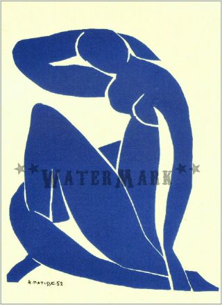 Henri Matisse 1952 Nu Bleu Cut Outs Vintage Poster Print Retro Style Decor Art
