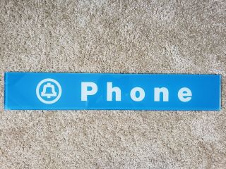 Vintage Bell System Telephone Booth Glass Panel Sign Advertising At&t