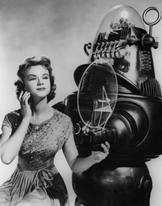 Anne Francis,  Robby The Robot Forbidden Planet Photo Print 14 X 11 "