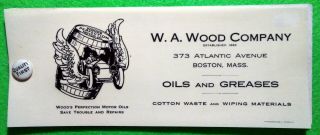 Vintage W.  A.  Wood Company Perfection Motor Oil Celluloid Ink Blotter