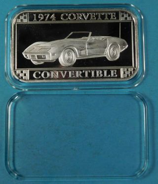 1974 Corvette 1 Oz Pure Silver Bar - Official Gm Licensed