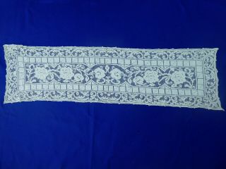 Vintage Dresser Scarf/table Runner,  Crocheted Lace,  Perfect,  Ivory