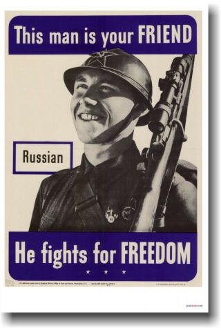 This Russian Man Is Your Friend - Vintage Wwi World War I Print History Poster