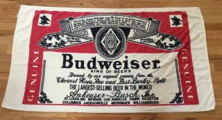 Vintage Budweiser Beer Label Beach Towel 1970s/1980s 1 Owner Wall Tapestry