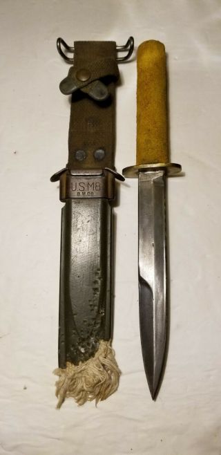 Ww2/korean War M3/m5 Theater Made Trench Art Fighting Knife W/ Coin Handle M8