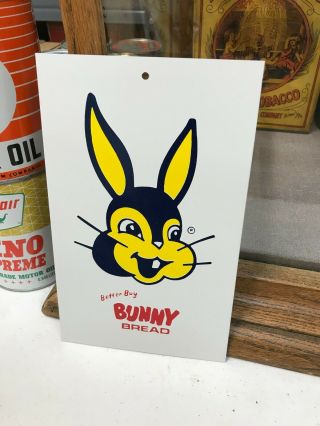 Vintage " Bunny Bread " Metal Advertising Sign,  (10 " X 6 ") Near,  Old Stock