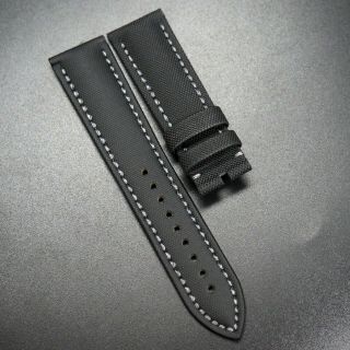 23mm Black Nylon / Gray Stitching Watch Strap For Blancpain Fifty Fathoms