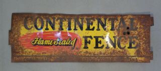 Vintage Continental Fence Metal Sign Farm Ranch Agriculture Advertising 1950 