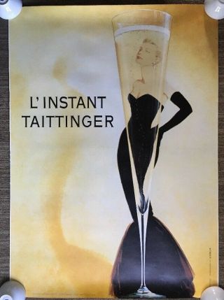 L’instant Taittinger Vintage Poster Grace Kelly French Fashion Champagne Canvas