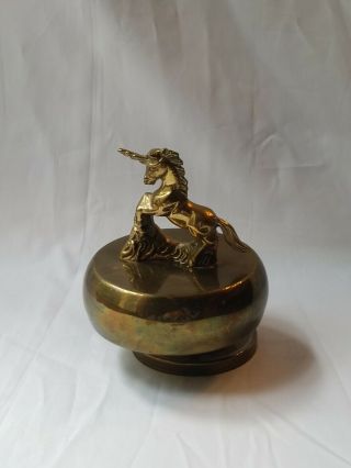 Vintage Brass Unicorn Music Box Tune This Old Man Song