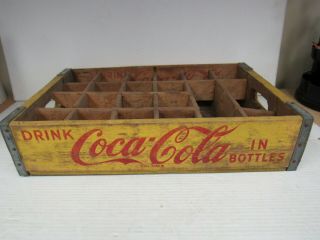 Vintage 1970 Coca - Cola Wooden Bottle Crate Carrier Tenn.  4960c
