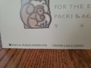 DAVID LANCE GOINES POSTER NORTHFACE 1980 PORTAL PUBLICATIONS LTD DGO78 LITHO 2
