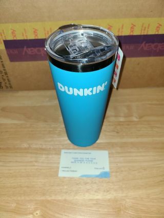 Dunkin Donuts 20oz Stainless Steel Travel Tumbler (blue)