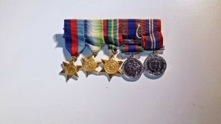 Canada Ww2 Miniatures Medal Group Of 5 B665