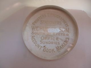 Advertising Paperweight For W.  C.  Chudley & Son Office Sundries Exeter