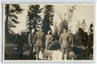 Wwi U.  S.  Army Soldier Funeral,  Coffin,  Burial,  Real Photo Postcard Rppc