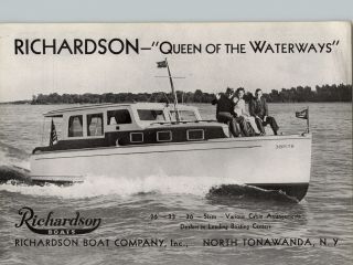 1940 Paper Ad Richardson Motor Boat North Tonawanda York 26 
