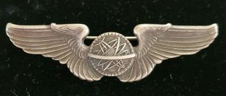 Ww2 Us Army Air Force Military Full Size Navigator Pilot Sterling Silver Wing 3 "