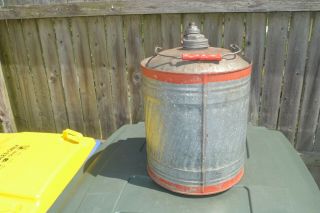 VINTAGE OLD IRONSIDES 5 GALLON GALVANIZED METAL GAS CAN 3