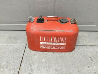Vintage Evinrude 6 Gallon Cruise A Day Metal Gas Tank Can Boat Marine