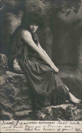 Actress 1906 Rppc Sarah Bernhardt Rotograph Real Photo Post Card 1c Stamp