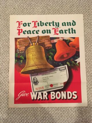 Wwii Christmas War Bond Poster 22x28
