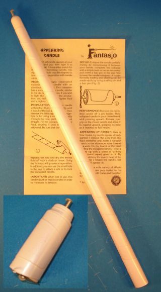 Fantasio Appearing White Candle,  With Instructions - - V.  Fine - On