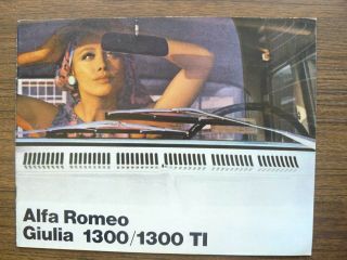 Alfa Romeo Giulia 1300 / 1300 Ti Ad Brochure 1960s