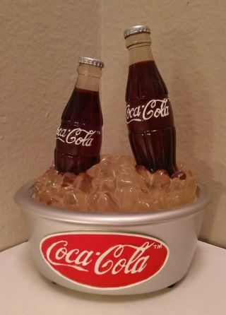 Coca - Cola 2 Bottle Lighted Ice Fountain Cooler Collectible Lamp/night Light