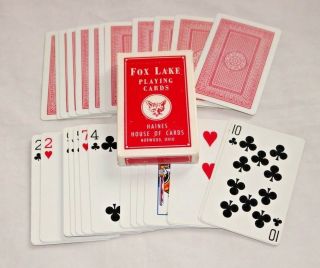 Fox Lake Playing Cards Magic Trick Deck " Stuck Deck " Haines House Of Cards