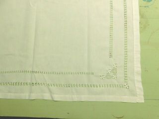 Vintage Cutwork Linen Tablecloth Topper 32 " X 32 " White