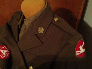 Wwii 84th Infantry Division Ike Jacket Shirt Uniform Ww2 Named Krachmer Chicago