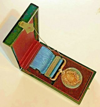 Japanese Order Medal Of Honour With Blue Ribbon Japan Merit Box Order