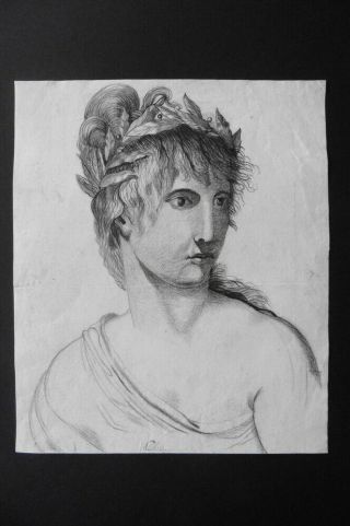 French School Ca.  1800 - Special Portrait Woman - Fine Charcoal Drawing
