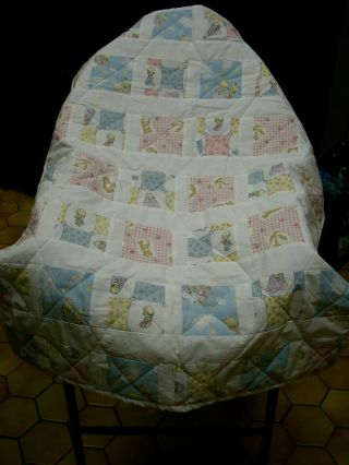 Precious Moments Hand - Made Machine Sewn Quilt Patchwork Baby / Lap Blalnket