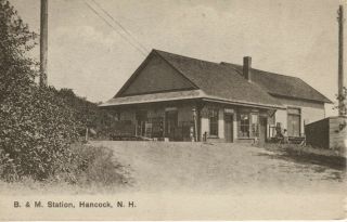 B & M Railroad Station Hancock Nh Hampshire Edgar Ware Vintage Postcard
