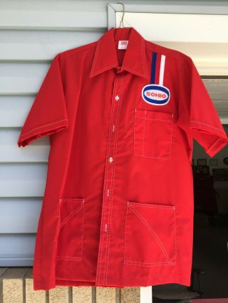 Vintage Rare Red Sohio Gas Station Attendant Shirt Never Worn Size M